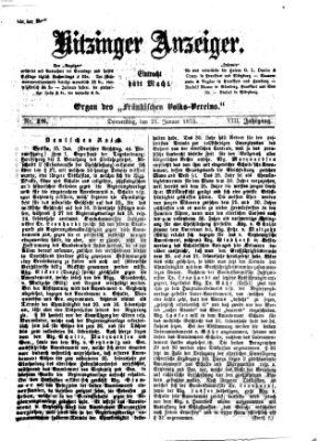 Kitzinger Anzeiger Donnerstag 21. Januar 1875