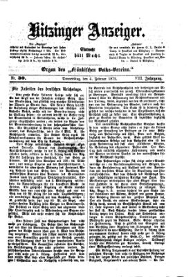 Kitzinger Anzeiger Donnerstag 4. Februar 1875