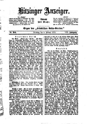 Kitzinger Anzeiger Dienstag 9. Februar 1875