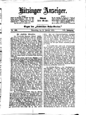 Kitzinger Anzeiger Donnerstag 25. Februar 1875