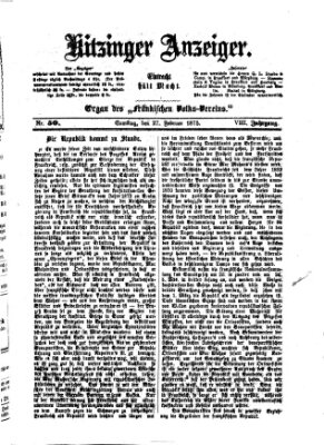 Kitzinger Anzeiger Samstag 27. Februar 1875