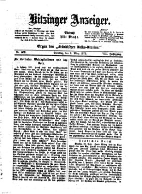 Kitzinger Anzeiger Dienstag 2. März 1875