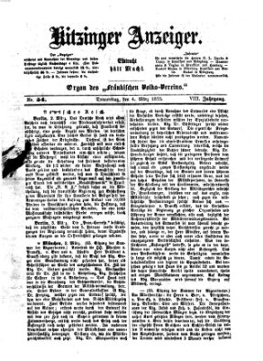 Kitzinger Anzeiger Donnerstag 4. März 1875