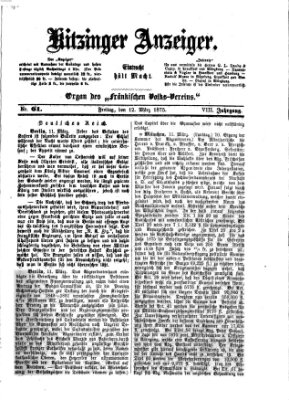 Kitzinger Anzeiger Freitag 12. März 1875