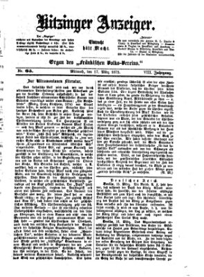 Kitzinger Anzeiger Mittwoch 17. März 1875