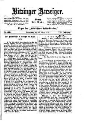 Kitzinger Anzeiger Donnerstag 18. März 1875