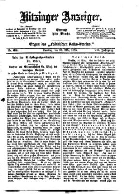 Kitzinger Anzeiger Samstag 20. März 1875