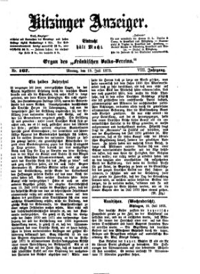 Kitzinger Anzeiger Montag 19. Juli 1875