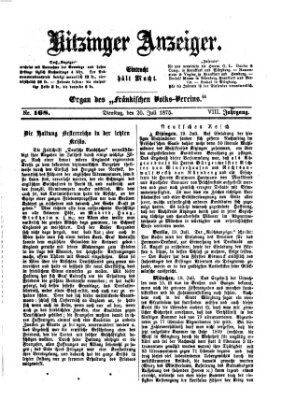 Kitzinger Anzeiger Dienstag 20. Juli 1875