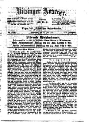 Kitzinger Anzeiger Donnerstag 22. Juli 1875