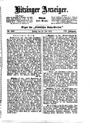 Kitzinger Anzeiger Freitag 30. Juli 1875