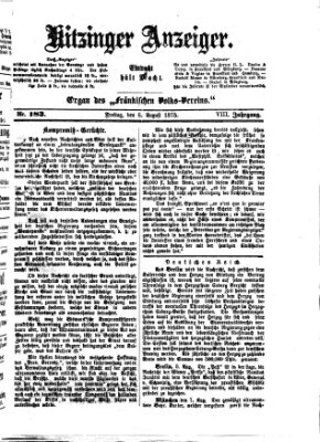 Kitzinger Anzeiger Freitag 6. August 1875