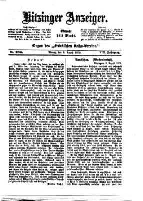 Kitzinger Anzeiger Montag 9. August 1875