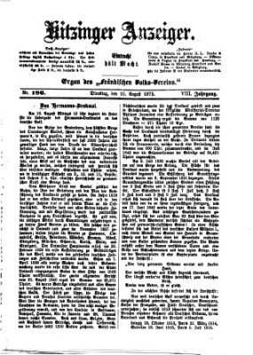 Kitzinger Anzeiger Dienstag 10. August 1875