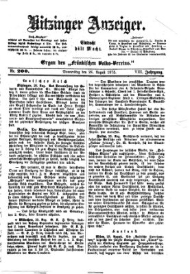 Kitzinger Anzeiger Donnerstag 26. August 1875