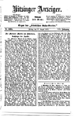 Kitzinger Anzeiger Freitag 27. August 1875