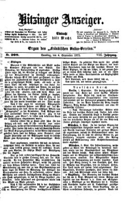 Kitzinger Anzeiger Samstag 4. September 1875