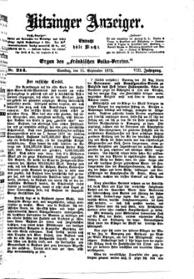 Kitzinger Anzeiger Samstag 11. September 1875