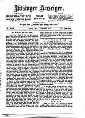 Kitzinger Anzeiger Freitag 17. September 1875