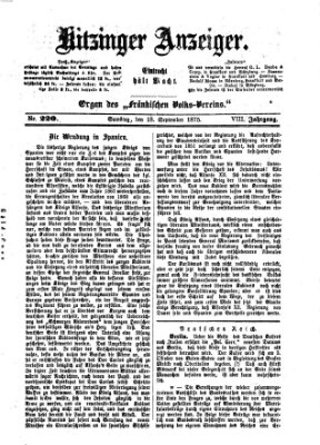 Kitzinger Anzeiger Samstag 18. September 1875