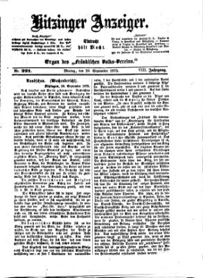 Kitzinger Anzeiger Montag 20. September 1875