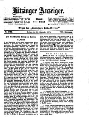 Kitzinger Anzeiger Freitag 24. September 1875