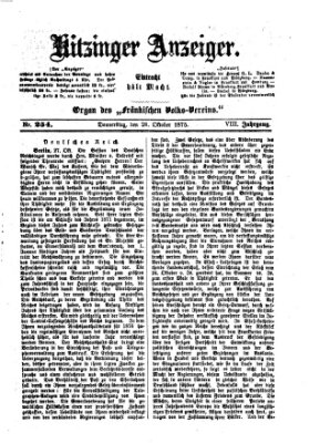 Kitzinger Anzeiger Donnerstag 28. Oktober 1875