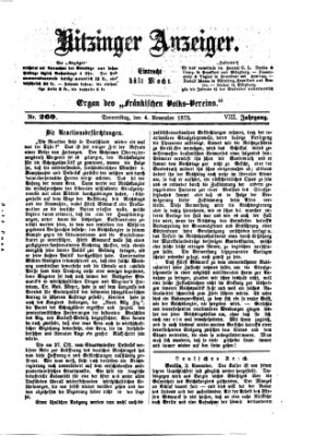 Kitzinger Anzeiger Donnerstag 4. November 1875