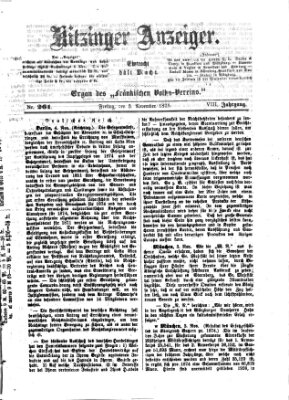 Kitzinger Anzeiger Freitag 5. November 1875