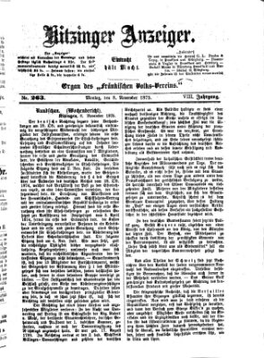 Kitzinger Anzeiger Montag 8. November 1875