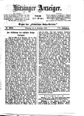 Kitzinger Anzeiger Dienstag 9. November 1875