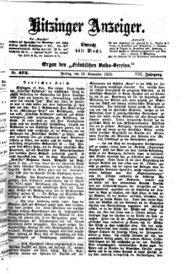 Kitzinger Anzeiger Freitag 19. November 1875