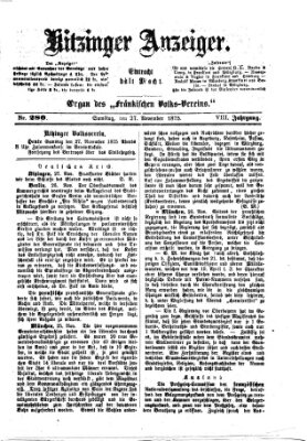 Kitzinger Anzeiger Samstag 27. November 1875