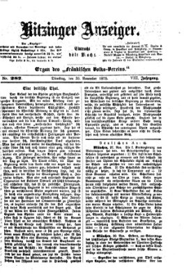 Kitzinger Anzeiger Dienstag 30. November 1875