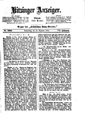 Kitzinger Anzeiger Donnerstag 16. Dezember 1875