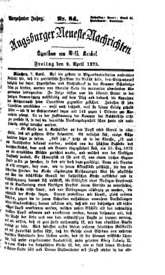 Augsburger neueste Nachrichten Freitag 9. April 1875