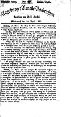 Augsburger neueste Nachrichten Mittwoch 14. April 1875