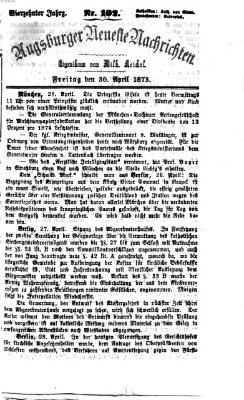 Augsburger neueste Nachrichten Freitag 30. April 1875