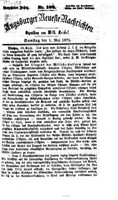 Augsburger neueste Nachrichten Samstag 1. Mai 1875