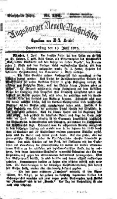 Augsburger neueste Nachrichten Donnerstag 10. Juni 1875