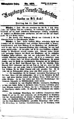 Augsburger neueste Nachrichten Freitag 11. Juni 1875