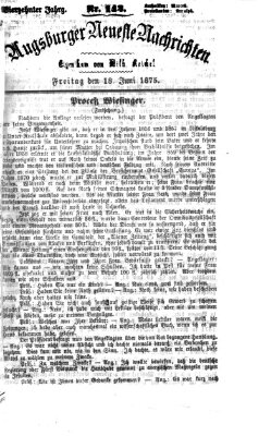 Augsburger neueste Nachrichten Freitag 18. Juni 1875