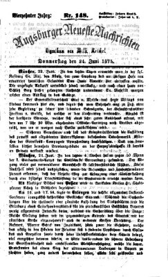 Augsburger neueste Nachrichten Donnerstag 24. Juni 1875