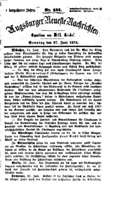 Augsburger neueste Nachrichten Sonntag 27. Juni 1875