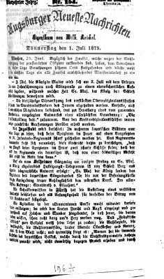 Augsburger neueste Nachrichten Donnerstag 1. Juli 1875