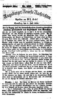 Augsburger neueste Nachrichten Samstag 3. Juli 1875