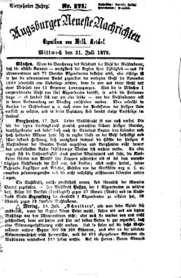 Augsburger neueste Nachrichten Mittwoch 21. Juli 1875