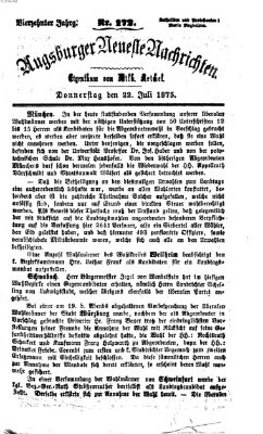 Augsburger neueste Nachrichten Donnerstag 22. Juli 1875