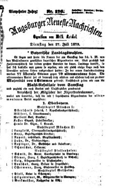 Augsburger neueste Nachrichten Dienstag 27. Juli 1875