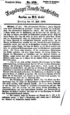 Augsburger neueste Nachrichten Freitag 30. Juli 1875